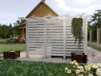 Белая угловая пергола №5