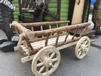 Телега из дерева под старину декоративная средняя
