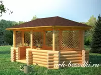 Беседка рубленная из бревна