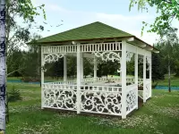 Ажурная деревянная беседка "Парижская" 3х4