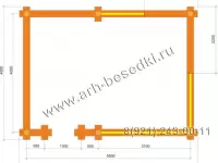 Беседка с мангалом, рубленная из бревна