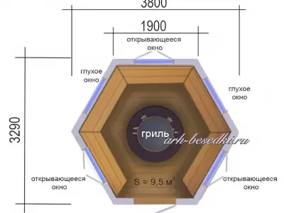 Гриль-беседка "Katettu" 9,5 м 2