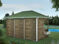 Беседка в стиле лофт "Family House" вид сзади