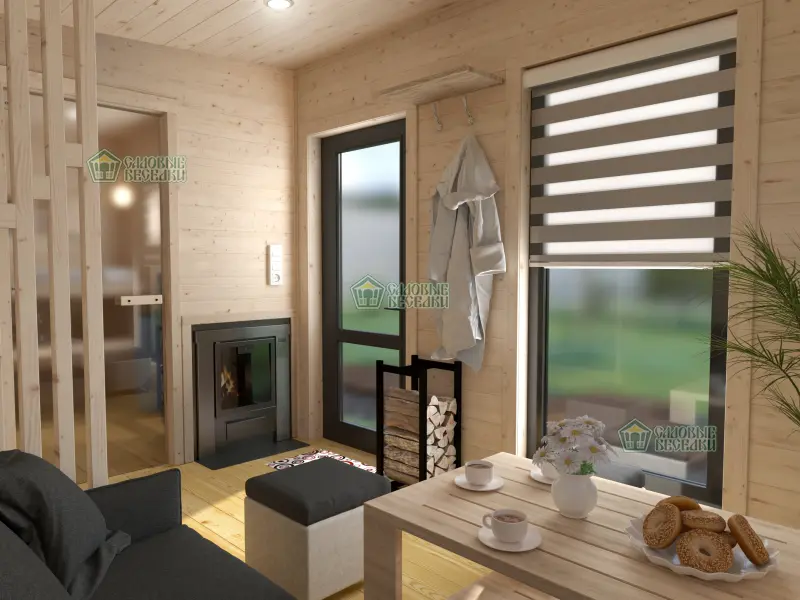 Баня каркасная Север фото интерьер № 1