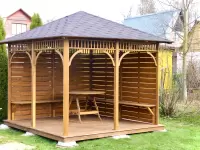 Полуоткрытая беседка в стиле лофт 3х3 №5