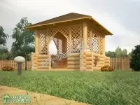 Квадратная рубленая беседка