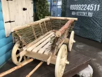 Декоративная деревянная телега средняя