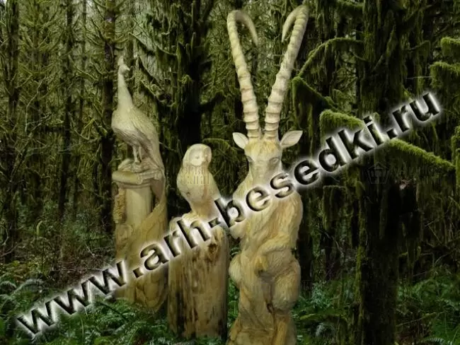 Скульптура из дерева "Горный козел"