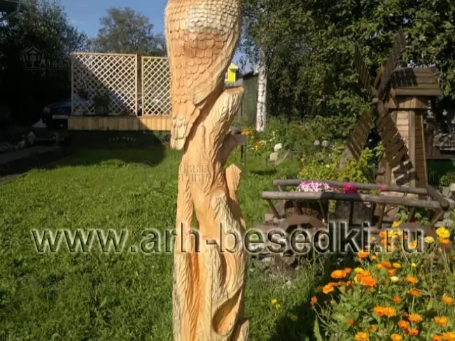 Деревянная скульптура "Сова"