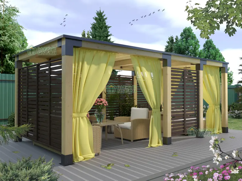 Веранда из бруса в стиле «Лофт» 3х6 по акции все включено Веранда из бруса в стиле «Лофт» 3х6 по акции все включено