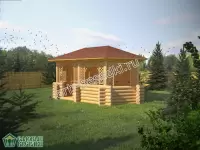Овальная рубленая беседка