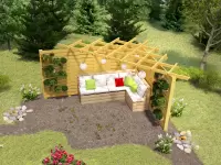 Угловая пергола из дерева №6