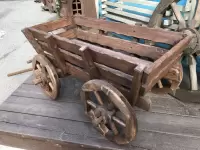 Телега декоративная темная малая