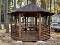 Беседка восьмигранная Темная сетка №1