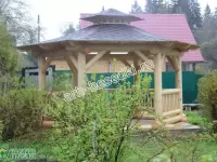 Беседка из бревна в китайском стиле