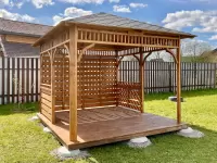 Открытая беседка Комфорт 3х3 орех №2