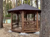 Беседка восьмигранная Темная сетка №2