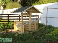 Колодец рубленый вокруг кольца