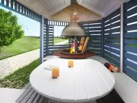 Беседка с мангалом фото со столом