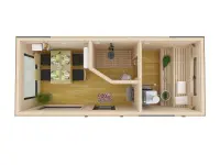 Баня «Скандинавия» с душевой планировка