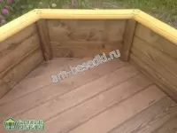 Деревянная клумба для сада с дном