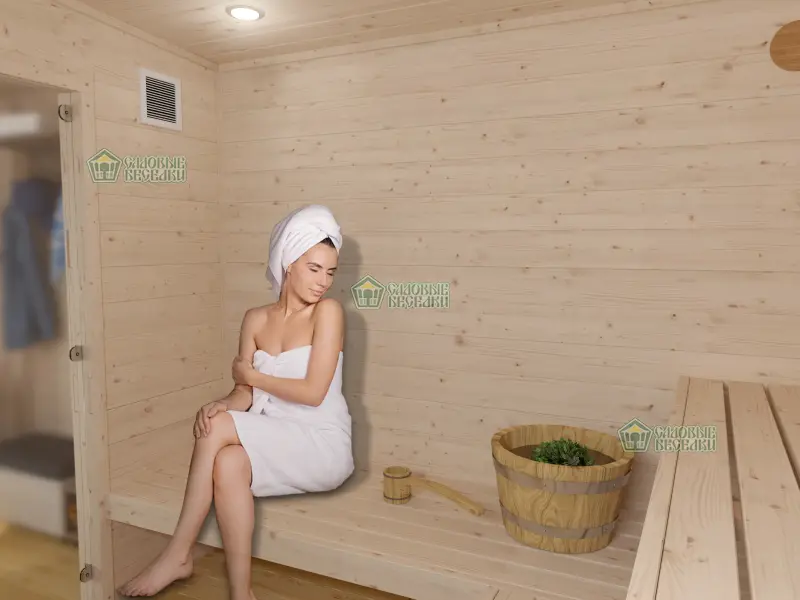 Баня каркасная Север фото интерьер № 4