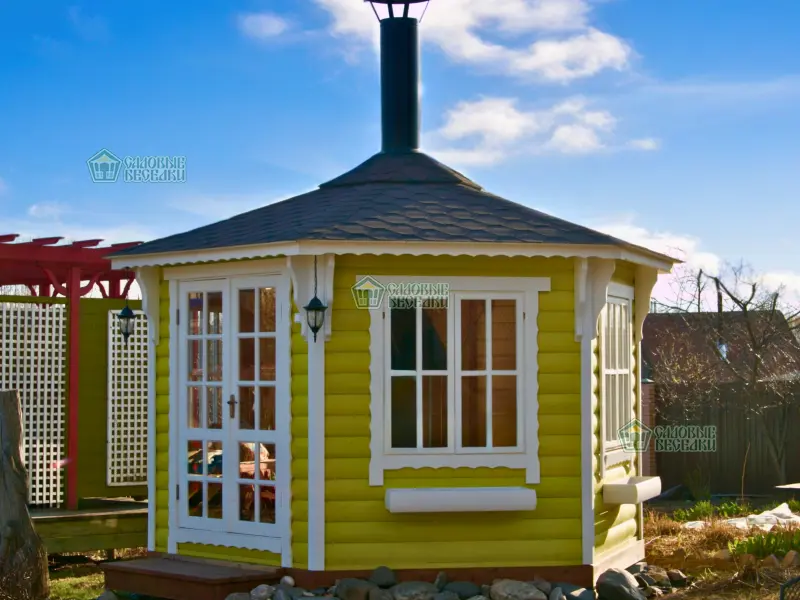 Гриль беседка из дерева Лайм 9,5м2 №3