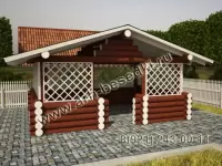 Беседка рубленная бревенчатая