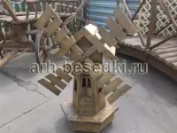 Мельница декоративная из дерева малая