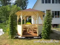 Беседка деревянная "Арка и Блок-Хаус"