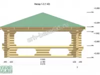 Большая рубленая беседка