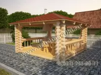 Сруб деревянной беседки 4х4 метра