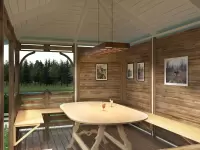 Беседка в стиле лофт "Family House" интерьер