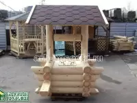 Колодец декоративный рубленный, сруб колодца
