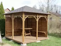 Полуоткрытая беседка в стиле лофт 3х3 №4