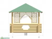 Квадратная рубленая беседка