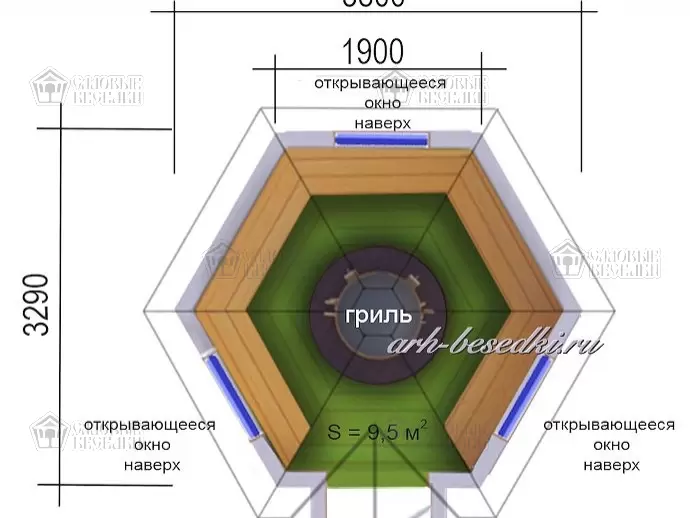 Гриль домик Premium "Navakka"  9,5 м 2