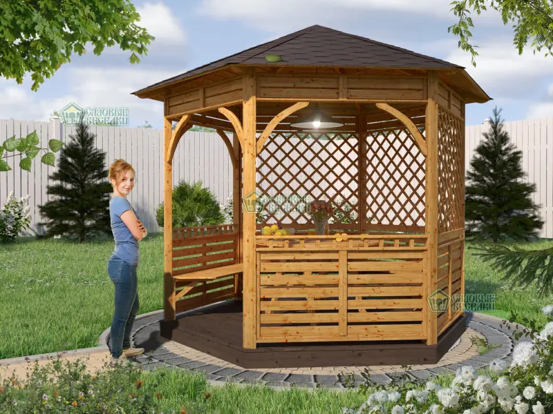 Беседка Архангельская цвет Орех 2
