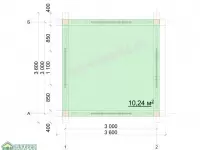 Квадратная беседка из бревна