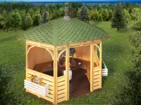 Беседка с местом под гриль фото