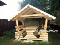 Беседка-навес со столом и лавками 2х3
