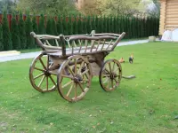 Телега из дерева под старину декоративная большая