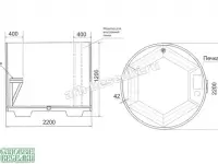 Купель ОФУРО с печкой D=2200 мм. ЕЛЬ