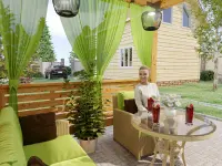 Беседка в стиле лофт из бруса 5