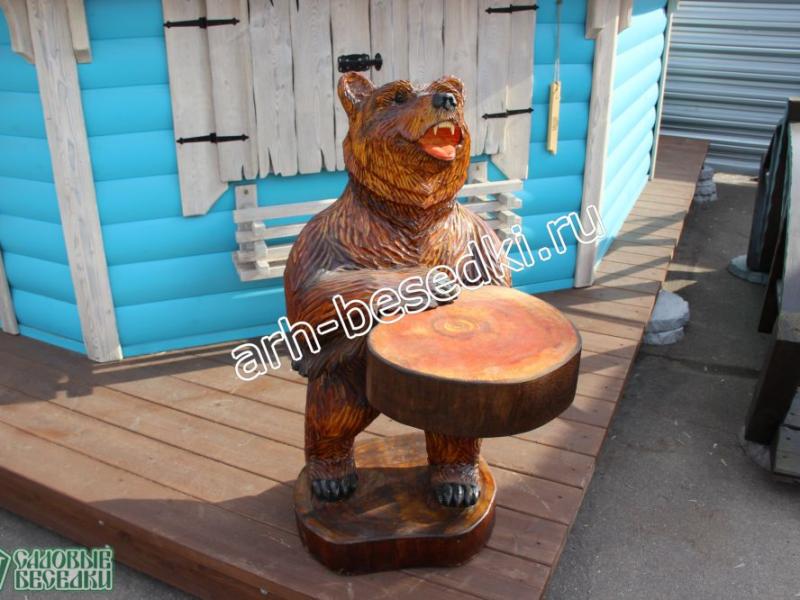 Скульптура "Медведь с подносом"
