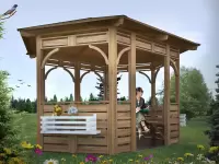Открытая беседка из дерева "Ореховая"