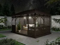 Деревянная веранда Аура XL размер 3Х4,5 №14