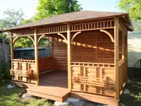 Беседка садовая 3х4 с глухой стеной