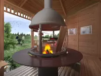 Беседка местом под мангал "Майская" вид изнутри