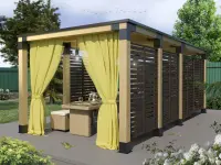 Веранда в стиле лофт из бруса фото № 5